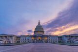 Fototapeta  - The United States Capitol building with American flag, Washington DC, USA.