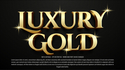 Gold 3d editable text effect