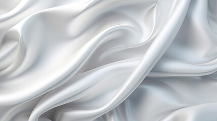 Gradient white silk fabric background. Generative AI