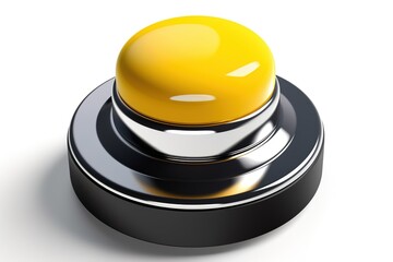 Aufkleber - yellow button isolated on white background. Generated by AI