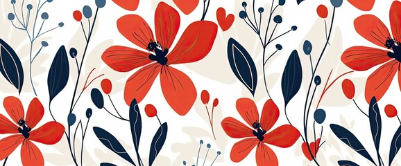 flowers and foliage colorful pattern spring summer background