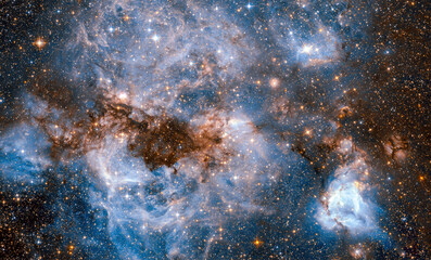 Stellar nursery within the Large Magellanic Cloud. Elements of this image furnished by NASA.