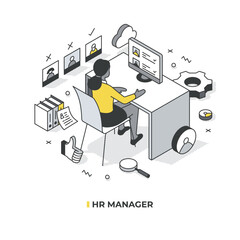 HR Manager Isometric Scene