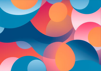 Abstract Blue, orange and pink pattern, Generative AI Illustration. 