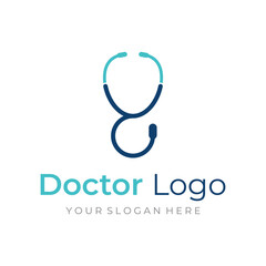 Fototapete - Doctor stethoscope logo template design for health care with creative idea. Vector illustration.