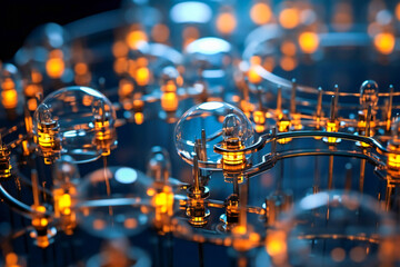 Poster - Generic abstract technology and engineering background illustration. Created with Generative AI technology.