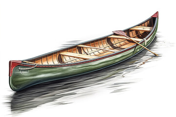 Poster - canoeing isolated on white background. Generated by AI