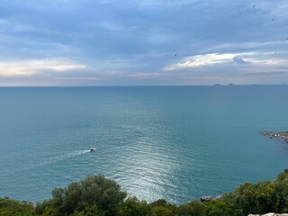 panorama blue sea view from the shore