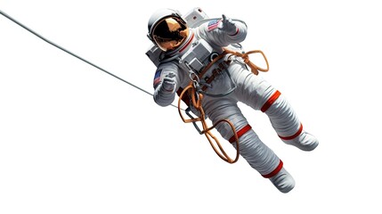 Wall Mural - An astronaut during a spaceflight in outer space. Generative AI