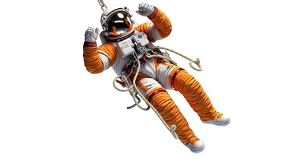 Wall Mural - An astronaut during a spaceflight in outer space. Generative AI