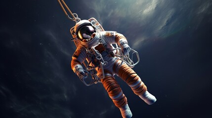 Wall Mural - An astronaut during a spaceflight in outer space. Generative AI