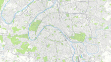 Color Detailed Urban Road Plan City Map Paris, Vector Illustration