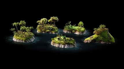 Poster - Islands, a collection of islets. Generative AI