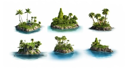 Poster - Islands, a collection of islets. Generative AI