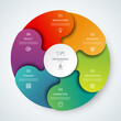 © vectorcreator - Vector infographic circle. Cycle diagram with 6 steps. Round chart that can be used for report, business infographics, data visualization and presentation.