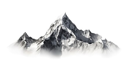 Sticker - The outline of a mountain on a white background.Generative AI