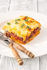 Canvas Print - Moussaka eggplant potato based dish