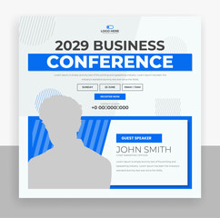 Wall Mural - Creative business conference social media post banner template