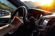 © Poter - driving car hands on the steering wheel generative ai