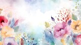 Fototapeta  - Generative AI. Watercolor flowers
