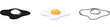 Chicken fried egg vector set. Egg white and yolk, fried eggs sign
