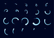 © Vector Tradition - Water motion sprite sheet. Circle blue liquid wave loop rotate animation. Cartoon vector Vfx effect for game. Water spinning twirls or spirals sequence frame isolated elements for videogame or app