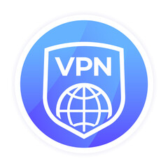 Sticker - VPN icon with shield for apps