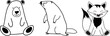 Banner con animali della montagna. Illustrazione vettoriale con orso, marmotta e volpe
