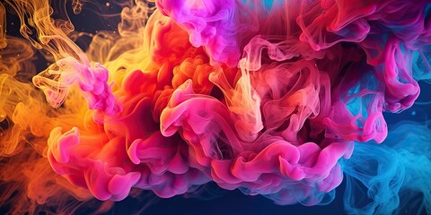 AI Generated. AI Generative. Photo illustration of realistic color vibrant smoke fog explosion. Graphic Art