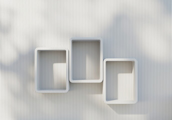 Poster - Abstract white shelf podium showcase for product display 3d rendering background