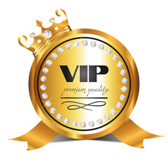 VIP best quality golden medal with crown and diamonds 