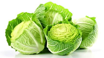 Canvas Print - Fresh cabbage on white background