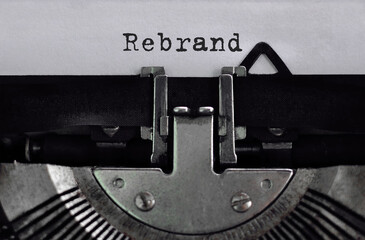 Fototapete - Text Rebrand typed on retro typewriter
