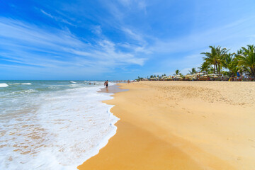 Wall Mural - Brazilian northeast beach, Trancoso - Nativos Beach, Porto Seguro - Bahia state.Tropical Brazilian beach during summer.