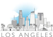 Los Angeles California cityscape line art style vector illustration