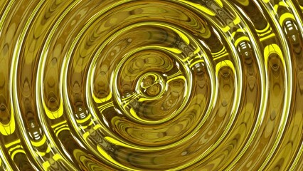 Poster - Animation of fractal colorful wavy circular pattern background. Motion of round curvy texture backdrop with color variation.