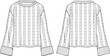 Women's Bell Sleeve Cable-Detail Jumper. Technical fashion illustration. Front and back, white color. Women's CAD mock-up.