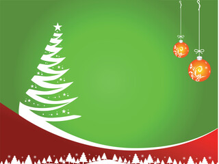 Wall Mural - Abstract vector of Red winter background with Christmas tree, illustration