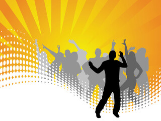 Wall Mural - This is vector illustration of dancing people