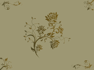 Canvas Print - This is Vector illustration of olive floral background