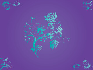 Poster - This is Vector illustration of purple floral background