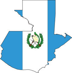 Wall Mural - Illustration Vector of a Map and Flag from Guatemala