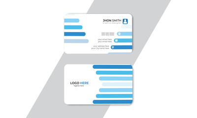 Modern business card template, White and blue template, Flat design vector  creative design, Colourful  template, blue and white template, Blue business card, white visiting card, visiting card 
