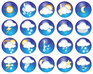 Wall Mural - set of different weather icons