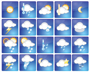 Wall Mural - set of different weather icons