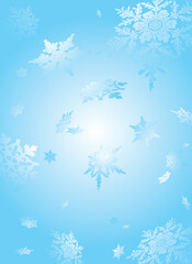 Poster - subtle snowflake background in light cyan and white ideal to place text over