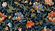 Intricate oriental flower pattern