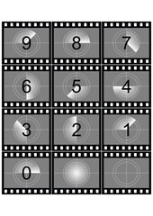 Sticker - Simulation of a film strip countdown in black and white