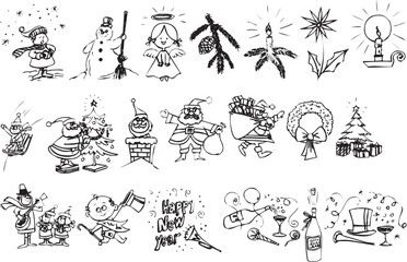 Naklejka na meble Illustration of Xmas Silhouettes - Vector Format