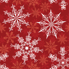 Canvas Print - Seamless snowflakes pattern, vector illustration